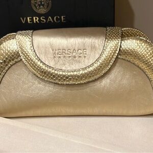 Versace Gold clutch handbag